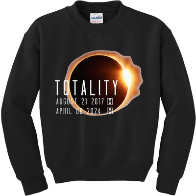 Twice in a Lifetime Totality Solar Eclipse 2017 & 2024 Kids Sweatshirt
