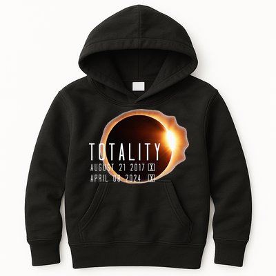 Twice in a Lifetime Totality Solar Eclipse 2017 & 2024 Kids Hoodie