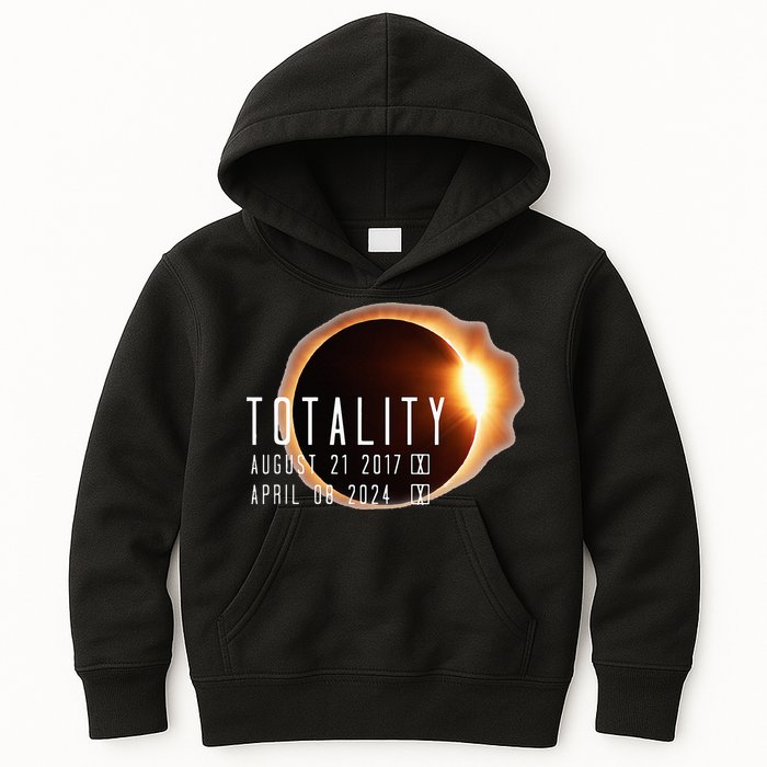 Twice in a Lifetime Totality Solar Eclipse 2017 & 2024 Kids Hoodie