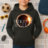 Twice in a Lifetime Totality Solar Eclipse 2017 & 2024 Kids Hoodie