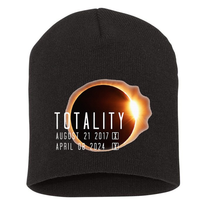 Twice in a Lifetime Totality Solar Eclipse 2017 & 2024 Short Acrylic Beanie