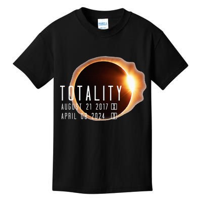 Twice in a Lifetime Totality Solar Eclipse 2017 & 2024 Kids T-Shirt