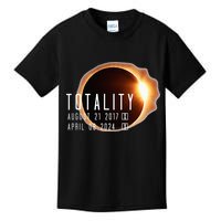 Twice in a Lifetime Totality Solar Eclipse 2017 & 2024 Kids T-Shirt