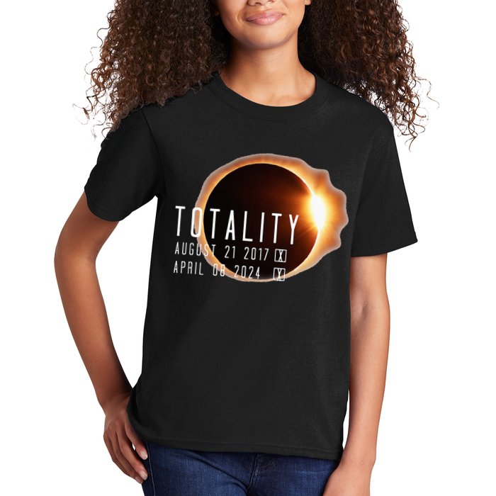 Twice in a Lifetime Totality Solar Eclipse 2017 & 2024 Kids T-Shirt