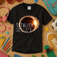 Twice in a Lifetime Totality Solar Eclipse 2017 & 2024 Kids T-Shirt