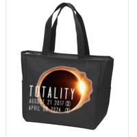 Twice in a Lifetime Totality Solar Eclipse 2017 & 2024 Zip Tote Bag