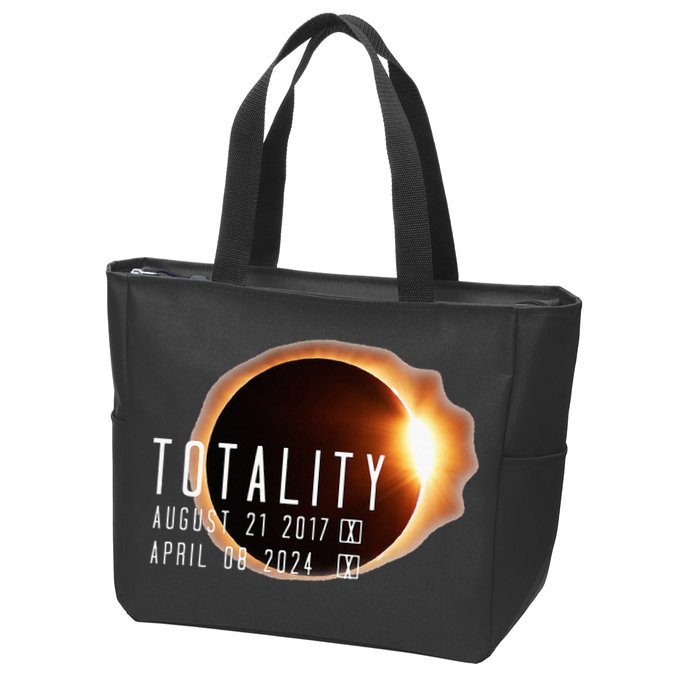 Twice in a Lifetime Totality Solar Eclipse 2017 & 2024 Zip Tote Bag