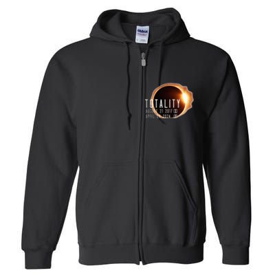 Twice in a Lifetime Totality Solar Eclipse 2017 & 2024 Full Zip Hoodie