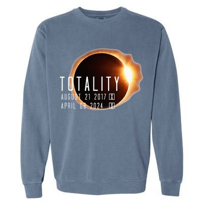 Twice in a Lifetime Totality Solar Eclipse 2017 & 2024 Garment-Dyed Sweatshirt