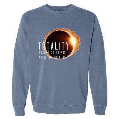 Twice in a Lifetime Totality Solar Eclipse 2017 & 2024 Garment-Dyed Sweatshirt