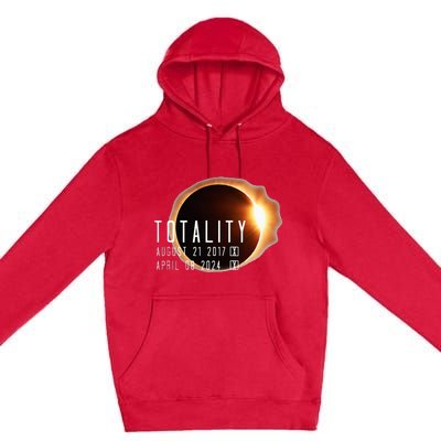 Twice in a Lifetime Totality Solar Eclipse 2017 & 2024 Premium Pullover Hoodie