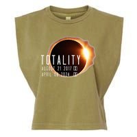 Twice in a Lifetime Totality Solar Eclipse 2017 & 2024 Garment-Dyed Women's Muscle Tee