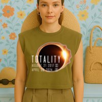 Twice in a Lifetime Totality Solar Eclipse 2017 & 2024 Garment-Dyed Women's Muscle Tee