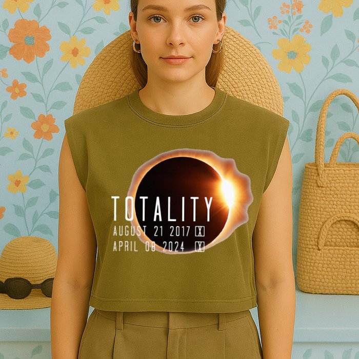 Twice in a Lifetime Totality Solar Eclipse 2017 & 2024 Garment-Dyed Women's Muscle Tee