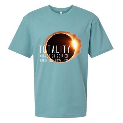 Twice in a Lifetime Totality Solar Eclipse 2017 & 2024 Sueded Cloud Jersey T-Shirt