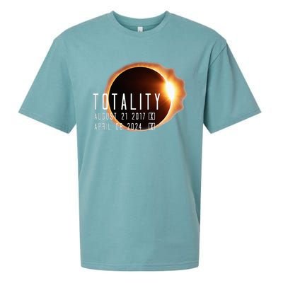 Twice in a Lifetime Totality Solar Eclipse 2017 & 2024 Sueded Cloud Jersey T-Shirt