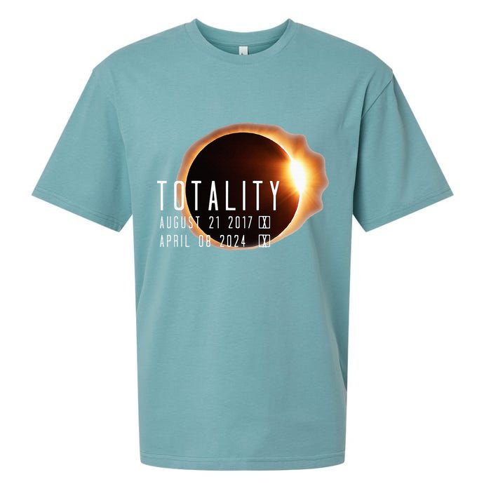 Twice in a Lifetime Totality Solar Eclipse 2017 & 2024 Sueded Cloud Jersey T-Shirt