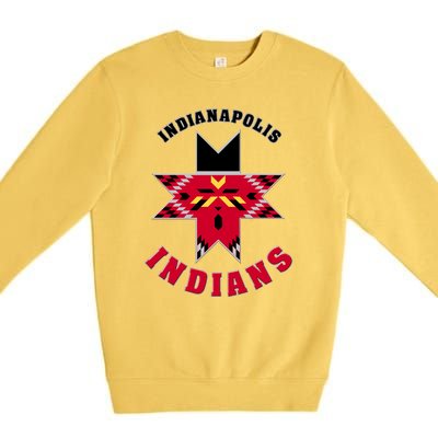 The Indians At Indianapolis Cool Vector Design Premium Crewneck Sweatshirt