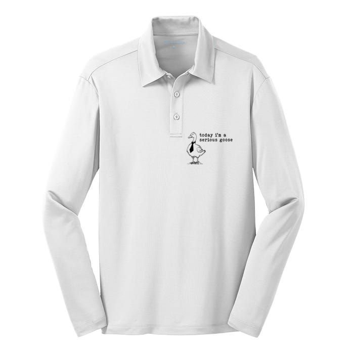 Today IM A Serious Goose Silk Touch Performance Long Sleeve Polo