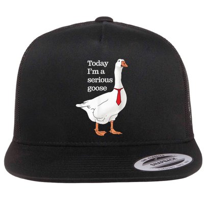 Today I Am A Serious Goose Funny Oddly Specific Dank Meme Flat Bill Trucker Hat
