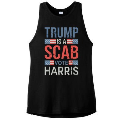 Trump Is A Scab Trumps A Scab Ladies PosiCharge Tri-Blend Wicking Tank