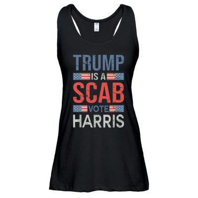 Trump Is A Scab Trumps A Scab Ladies Essential Flowy Tank