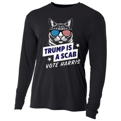 Trump Is A Scab Vote Harris 2024 Cooling Performance Long Sleeve Crew