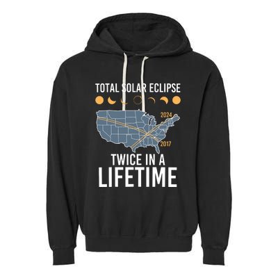 Twice In A Lifetime Solar Eclipse 2024 Total Eclipse Garment-Dyed Fleece Hoodie