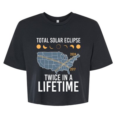 Twice In A Lifetime Solar Eclipse 2024 Total Eclipse Bella+Canvas Jersey Crop Tee