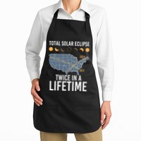 Twice In A Lifetime Solar Eclipse 2024 Total Eclipse Full-Length Apron With Pockets