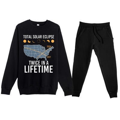 Twice In A Lifetime Solar Eclipse 2024 Total Eclipse Premium Crewneck Sweatsuit Set