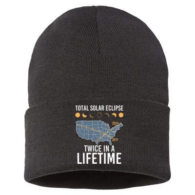 Twice In A Lifetime Solar Eclipse 2024 Total Eclipse Sustainable Knit Beanie