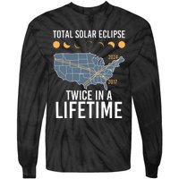 Twice In A Lifetime Solar Eclipse 2024 Total Eclipse Tie-Dye Long Sleeve Shirt