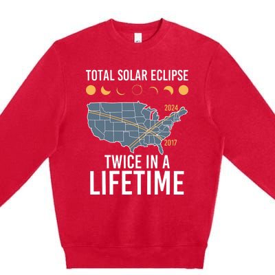 Twice In A Lifetime Solar Eclipse 2024 Total Eclipse Premium Crewneck Sweatshirt