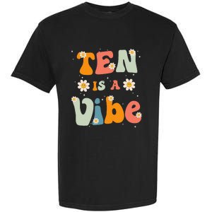 Ten Is A Vibe 10th Birthday Party 10 Ten Year Old Decor Garment-Dyed Heavyweight T-Shirt