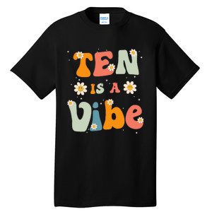 Ten Is A Vibe 10th Birthday Party 10 Ten Year Old Decor Tall T-Shirt