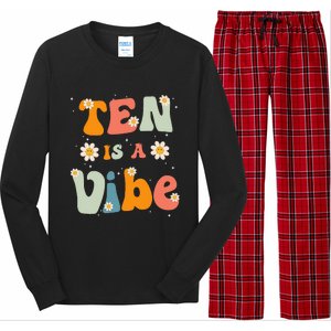 Ten Is A Vibe 10th Birthday Party 10 Ten Year Old Decor Long Sleeve Pajama Set