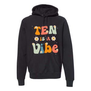 Ten Is A Vibe 10th Birthday Party 10 Ten Year Old Decor Premium Hoodie