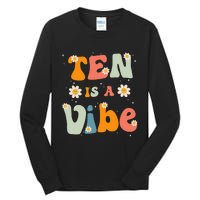 Ten Is A Vibe 10th Birthday Party 10 Ten Year Old Decor Tall Long Sleeve T-Shirt