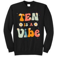 Ten Is A Vibe 10th Birthday Party 10 Ten Year Old Decor Tall Sweatshirt