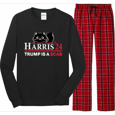 Trump Is A Scab Vote Harris Funny Harris Kamala Trump Long Sleeve Pajama Set