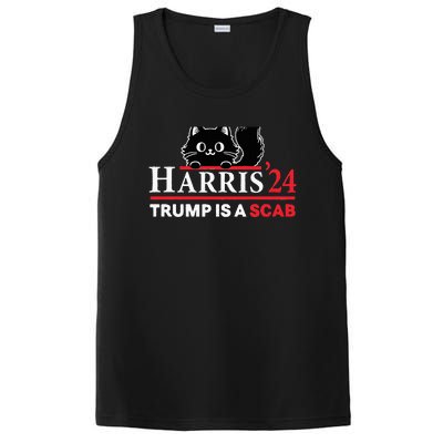 Trump Is A Scab Vote Harris Funny Harris Kamala Trump PosiCharge Competitor Tank