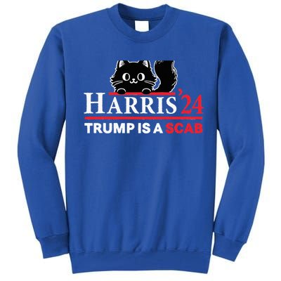 Trump Is A Scab Vote Harris Funny Harris Kamala Trump Tall Sweatshirt