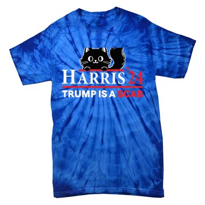 Trump Is A Scab Vote Harris Funny Harris Kamala Trump Tie-Dye T-Shirt