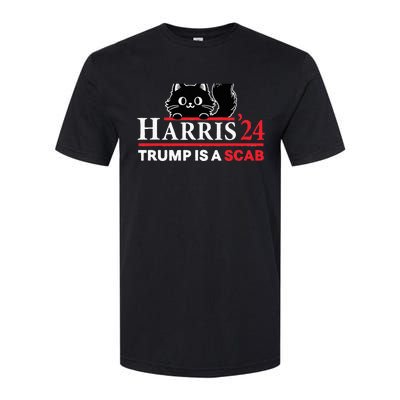 Trump Is A Scab Vote Harris Funny Harris Kamala Trump Softstyle CVC T-Shirt