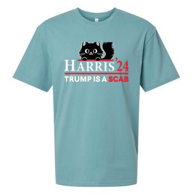 Trump Is A Scab Vote Harris Funny Harris Kamala Trump Sueded Cloud Jersey T-Shirt