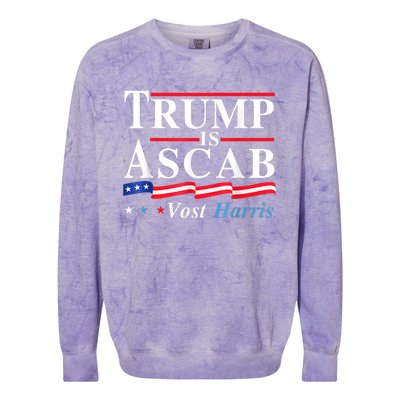 Trump Is A Scab Vote Harris Walz 2024 Colorblast Crewneck Sweatshirt