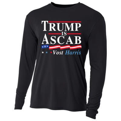 Trump Is A Scab Vote Harris Walz 2024 Cooling Performance Long Sleeve Crew