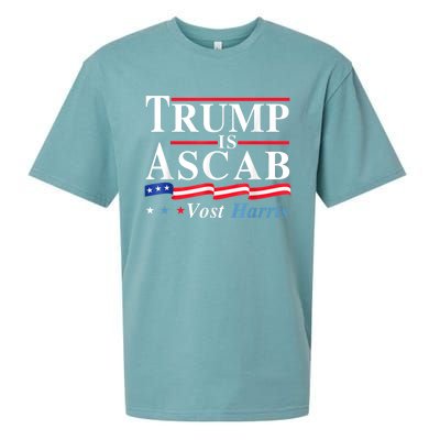 Trump Is A Scab Vote Harris Walz 2024 Sueded Cloud Jersey T-Shirt