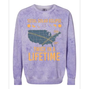 Twice In A Lifetime Solar Eclipse 2024 Total Eclipse Colorblast Crewneck Sweatshirt